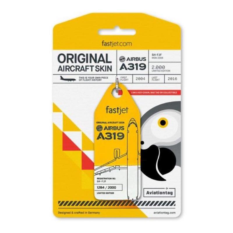 fastjet Airbus A319 フライトタグ
