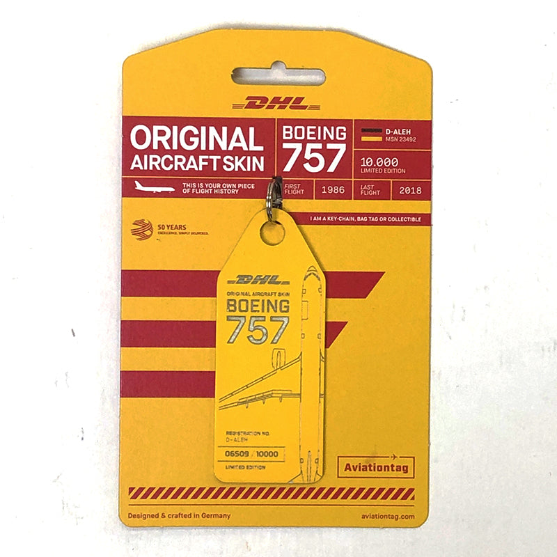 DHL50周年限定 Boeing 757 フライトタグ