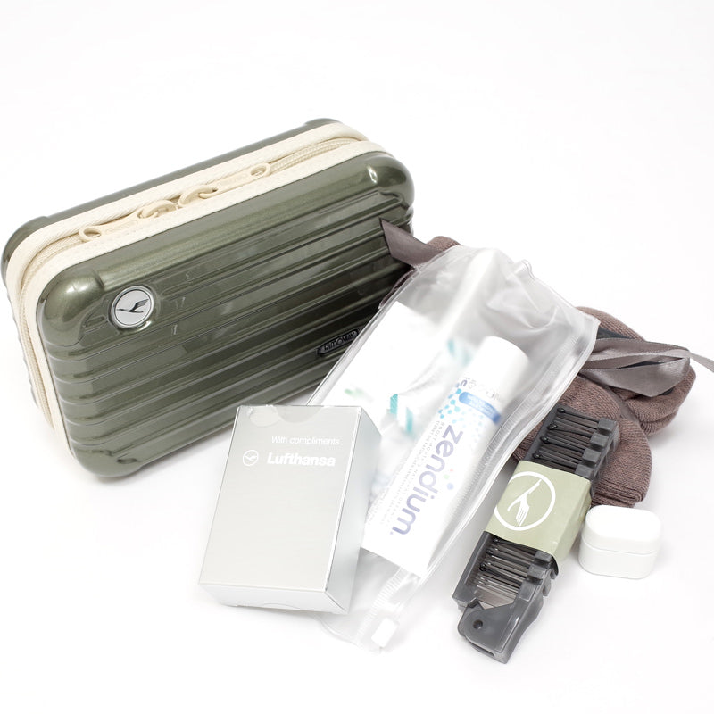 ルフトハンザ航空限定 アメニティケース 在庫商品 オリーブグリーン (傷あり）