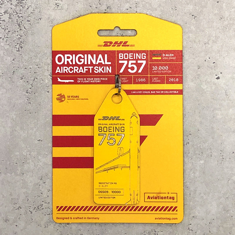 DHL50周年限定 Boeing 757 フライトタグ